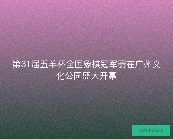 第31届五羊杯全国象棋冠军赛在广州文化公园盛大开幕