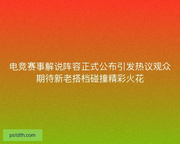 电竞赛事解说阵容正式公布引发热议观众期待新老搭档碰撞精彩火花